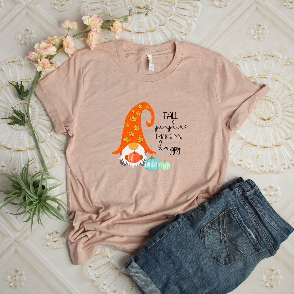 Fall Pumpkins Make Me Happy Shirt, Fall Shirt, Fall Gift, Thanksgiving T-shirts